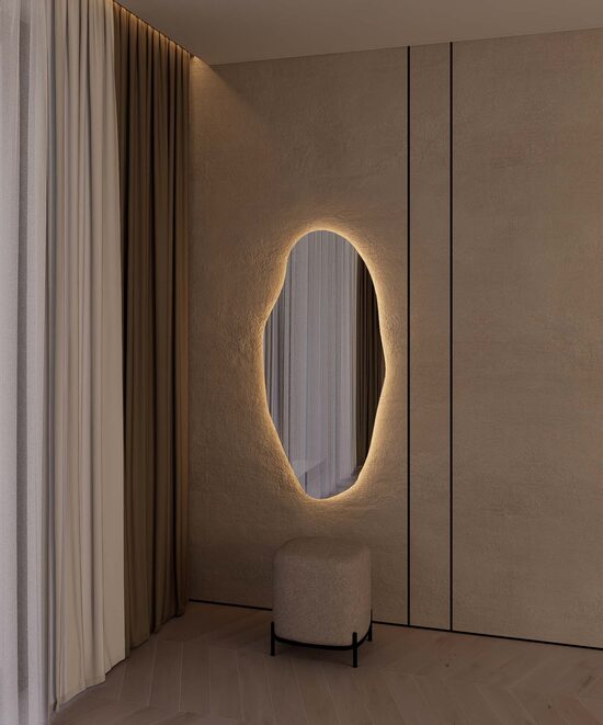 309 unikalios formos veidrodis 600x1300 su paslėptu apšvietimu