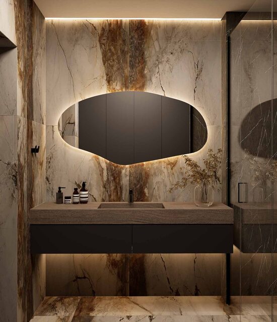 404 Unikalus veidrodis 1300x700 su paslėptu apšvietimu, horizontalus 